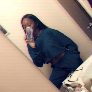 Teal crop sweatshirt and slim leg joggers